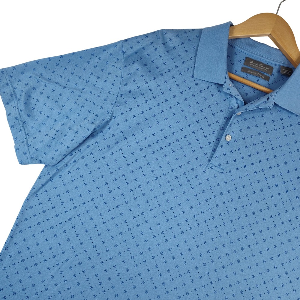 Daniel Cremieux Signature Collection Mercerized Cotton Polo Blue Geometric Large